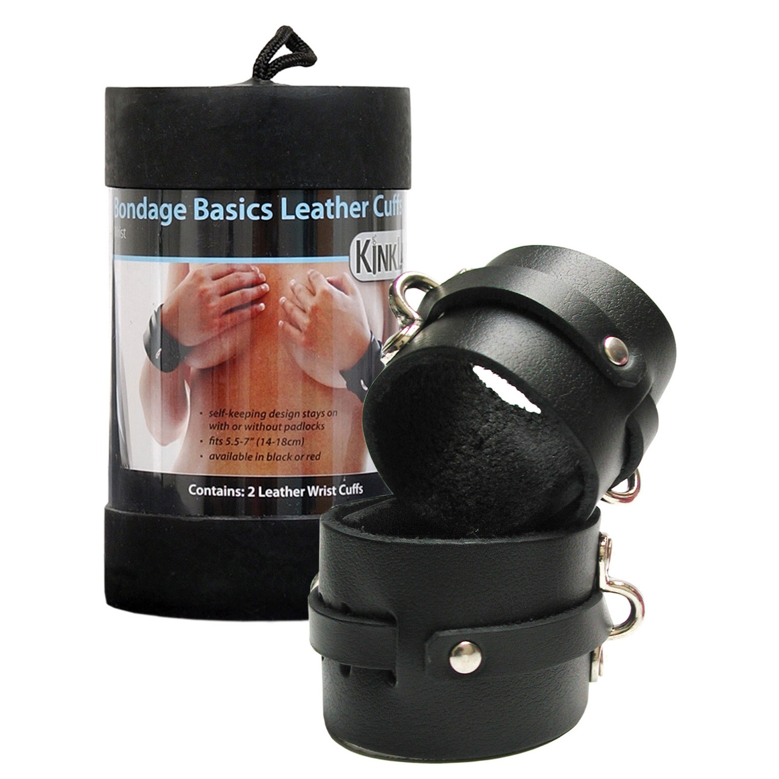 KinkLab Leather Wrist Cuffs - For Pleasure and Restraint