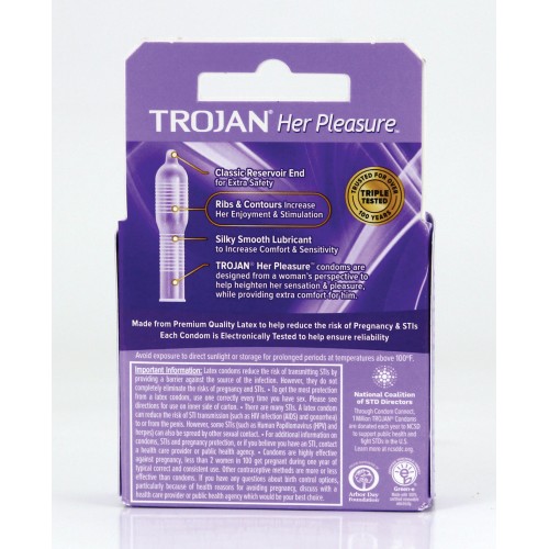 Condones Trojan Her Pleasure - Caja de 3