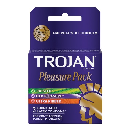 Condones Trojan Pleasure Pack - Caja de 3