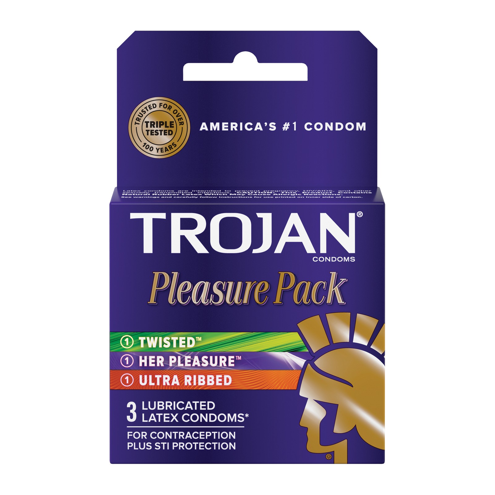 Condones Trojan Pleasure Pack - Caja de 3