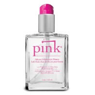 Pink Silicone Lube 4 oz Glass Bottle