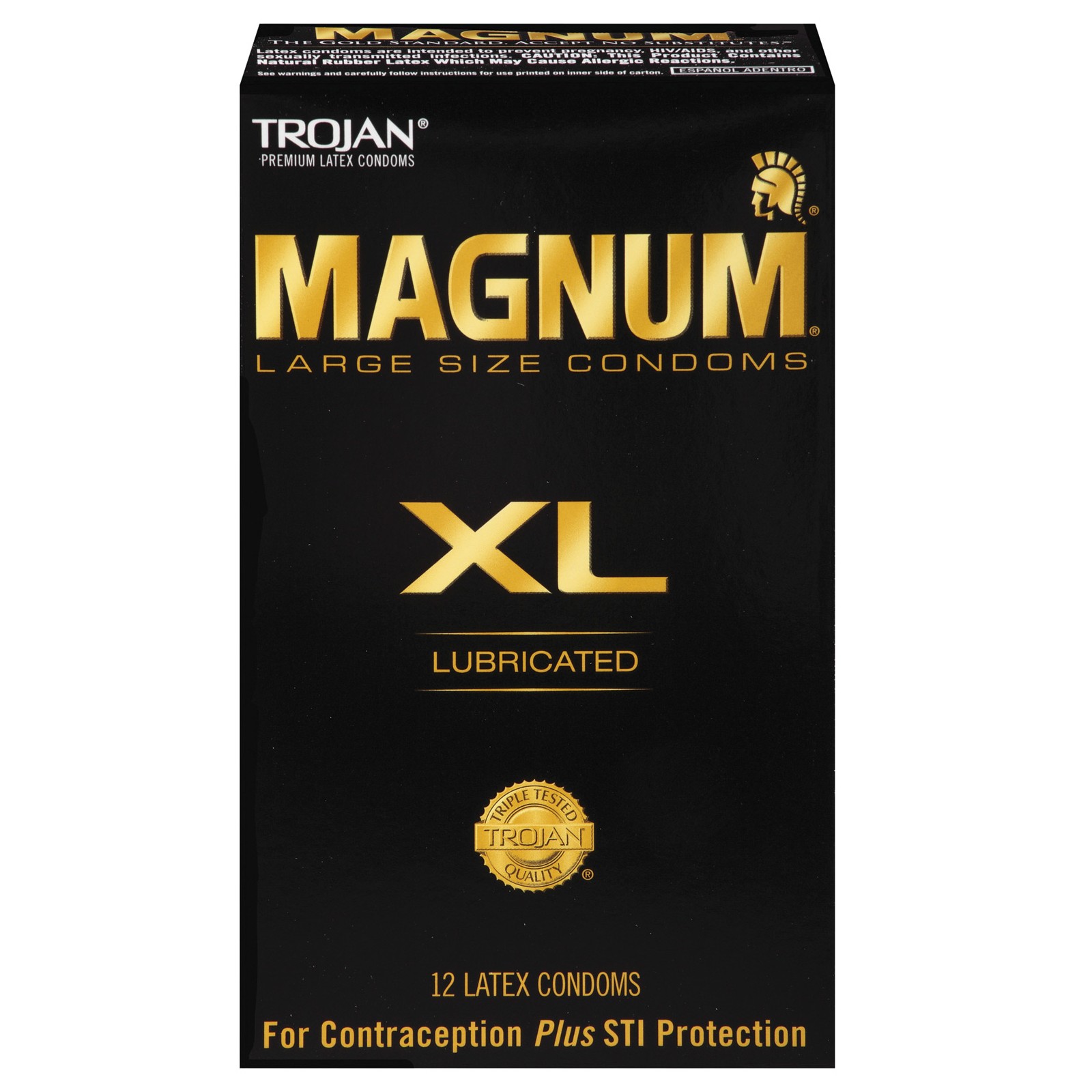 Caja de 12 Condones Lubricados Trojan Magnum XL