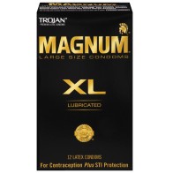 Caja de 12 Condones Lubricados Trojan Magnum XL