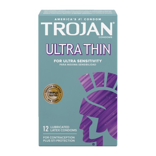 Condones Ultra Finos Trojan para Sensibilidad y Fuerza