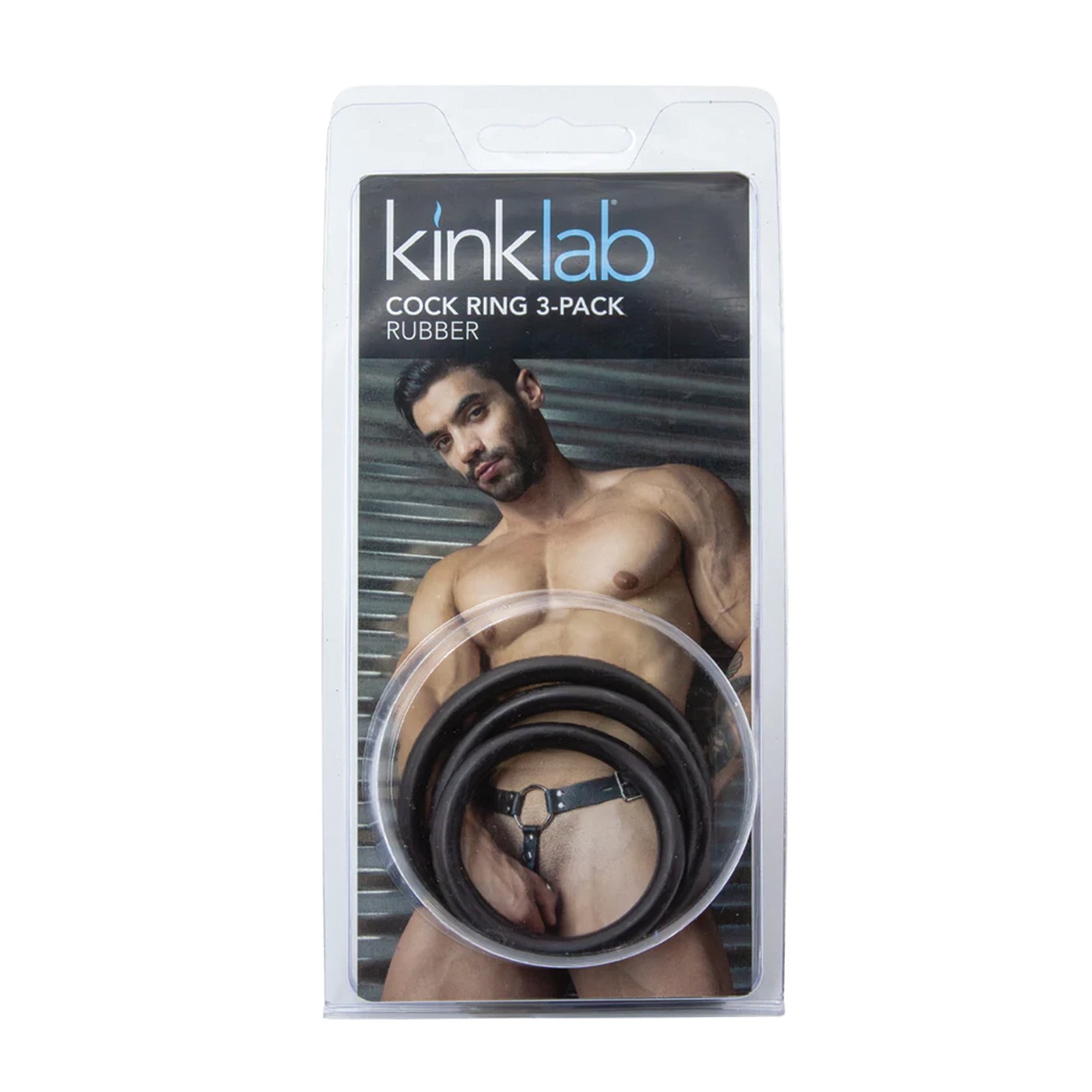 KinkLab Rubber Cock Ring Set for Enhanced Stimulation