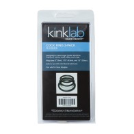 KinkLab Rubber Cock Ring Set for Enhanced Stimulation