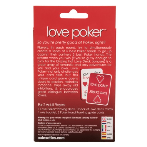 Juego de Poker del Amor para Diversión Íntima