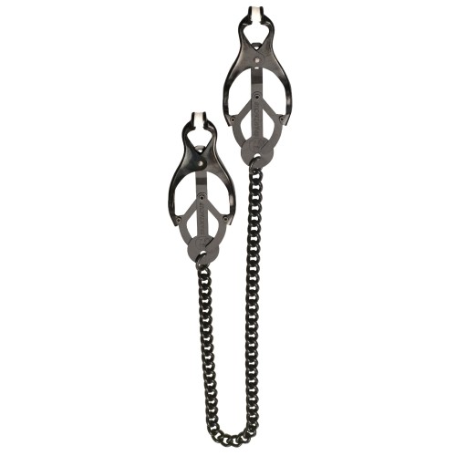 Spartacus Nipple Clamps with Chain Black - Intense Stimulation