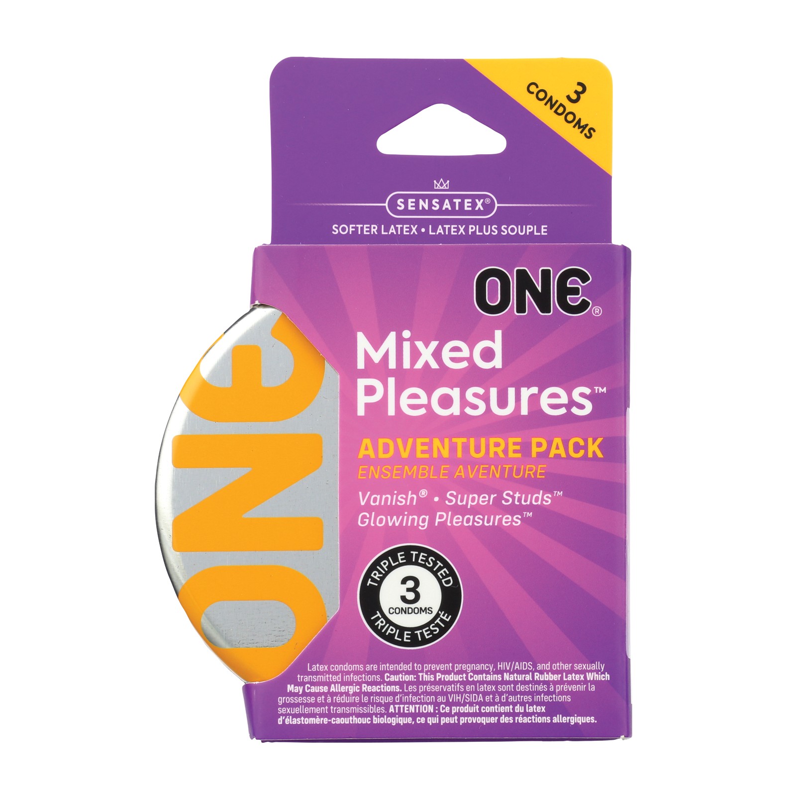 One Mixed Pleasures Condoms Box of 3