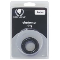 Anillo para pene de ajuste relajado Spartacus Elastomer - Negro