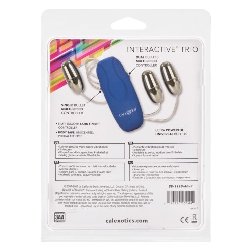 Inter-Actives Trio Vibrating Bullets Blue