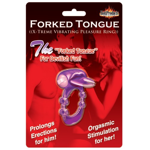 Anillo Vibrante para Placer Forked Tongue X-treme - Púrpura