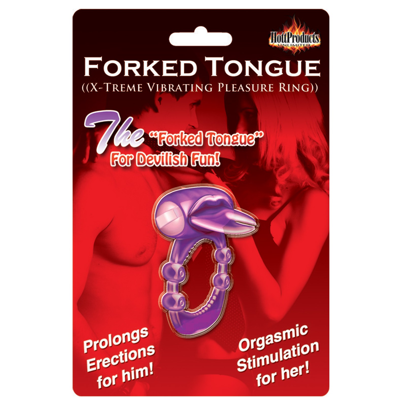 Forked Tongue X-treme Vibrating Pleasure Ring - Purple