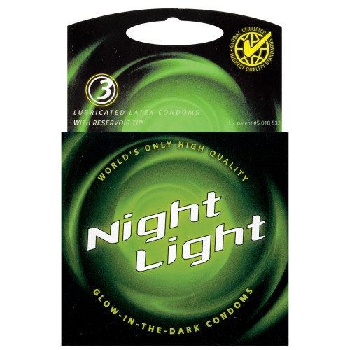 Night Light Glow-in-the-Dark Condom Box of 3