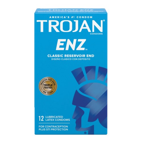 Trojan Enz Lubricated Condoms - Box of 12