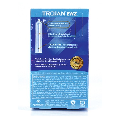 Condomes Lubricados Trojan Enz - Caja de 12