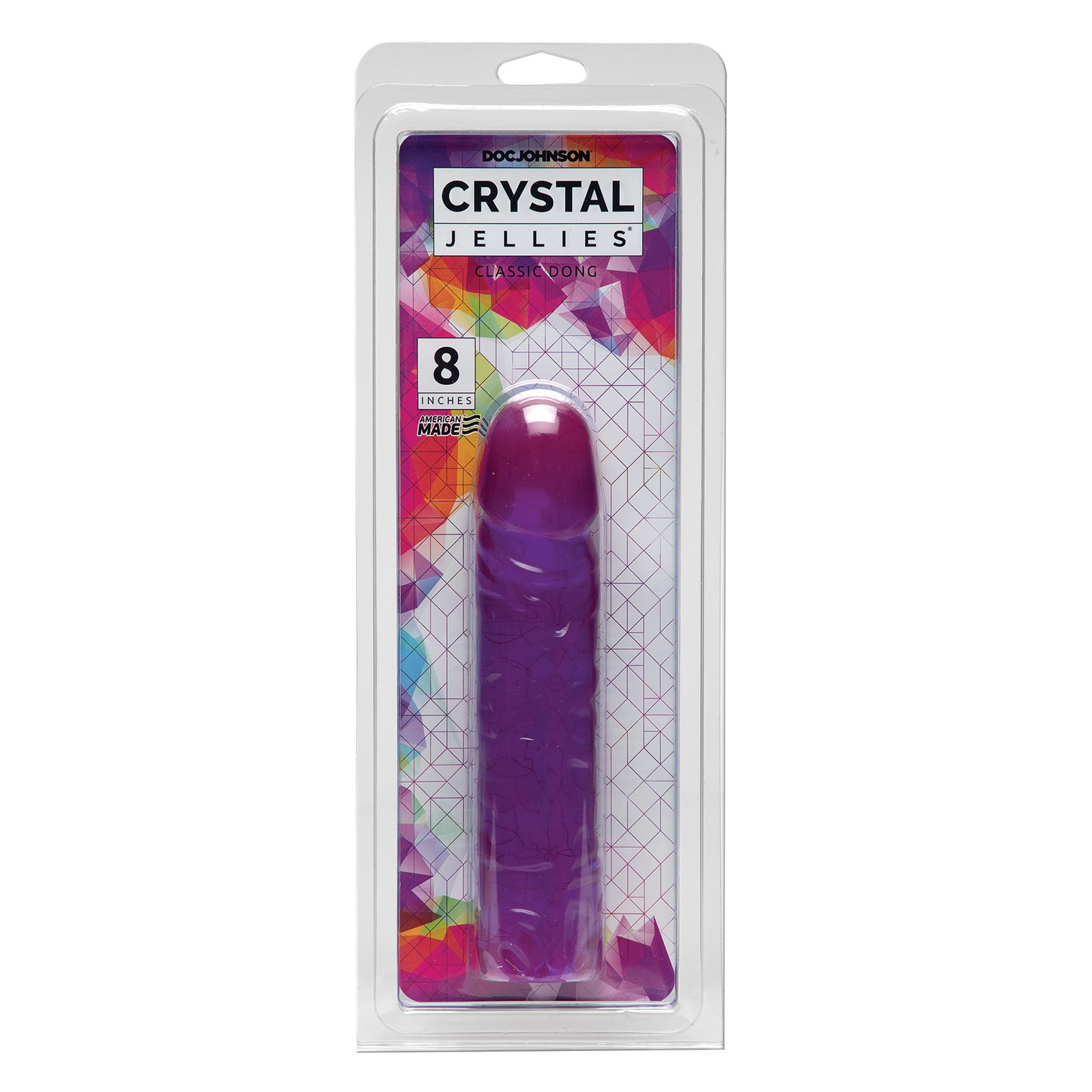 Dildo Clásico Crystal Jellies 8 Pulgadas Púrpura