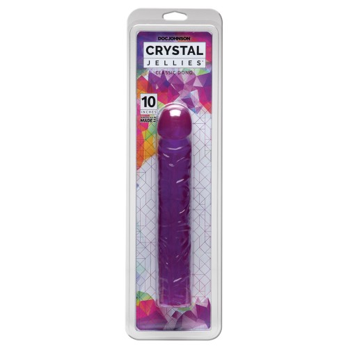 Crystal Jellies 10 Inch Classic Dildo Purple