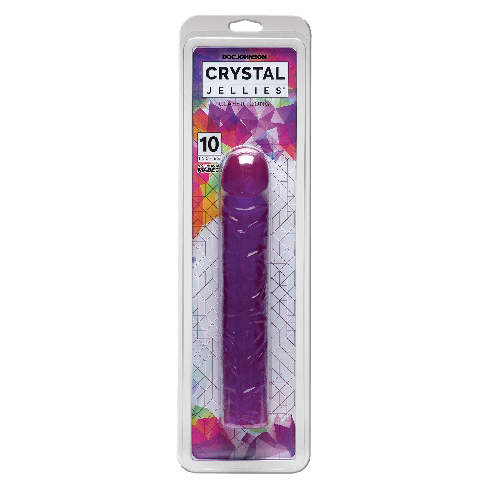 Dildo Clásico Crystal Jellies de 10 Pulgadas Morado