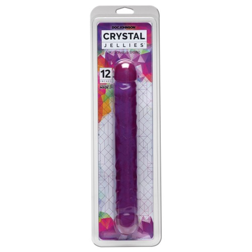 12" Crystal Jellies Double Dong in Purple