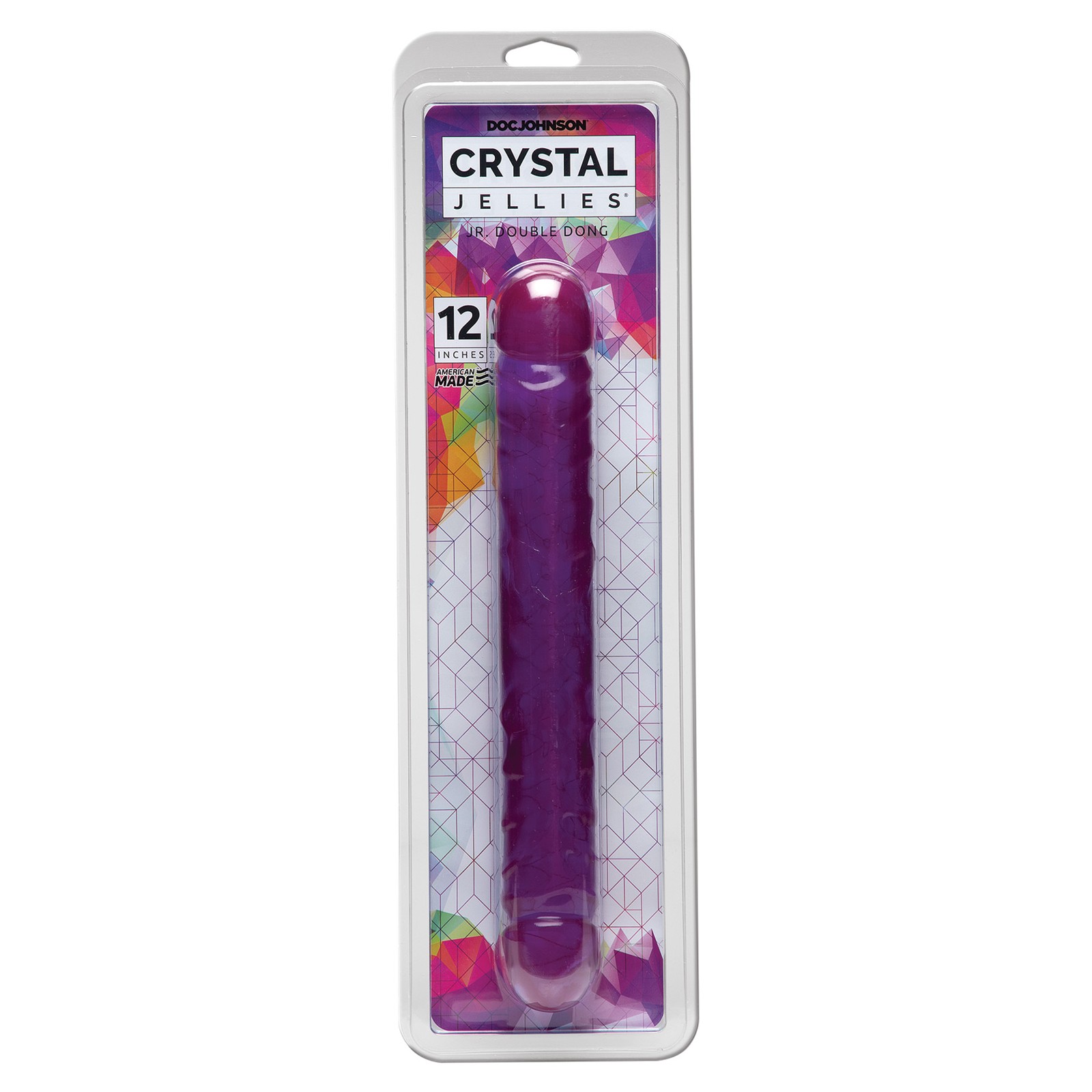 12" Crystal Jellies Double Dong in Purple