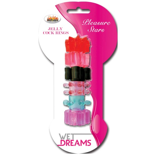 Wet Dreams Pleasure Stars Jelly Cock Rings