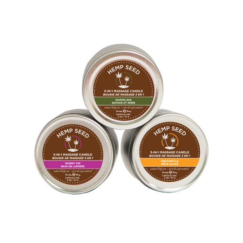 Earthly Body Massage Candle Trio Gift Bag - Ultimate Relaxation