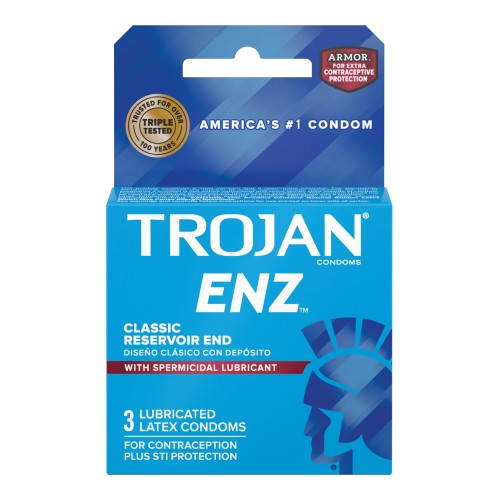 Condones Lubricados Spermicidas Trojan Caja de 3