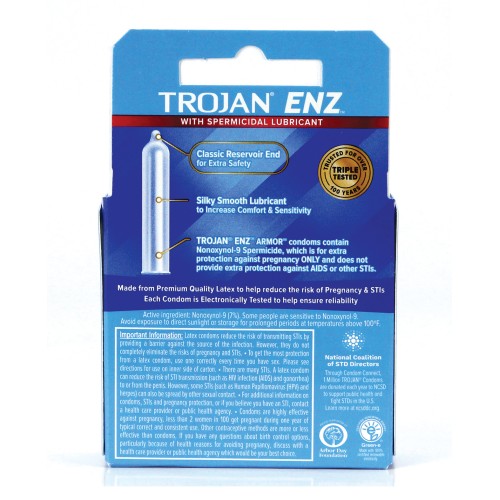 Condones Lubricados Spermicidas Trojan Caja de 3