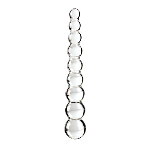 Hand Blown Glass Massager - Clear Rippled - Elegant Pleasure