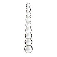 Hand Blown Glass Massager - Clear Rippled - Elegant Pleasure