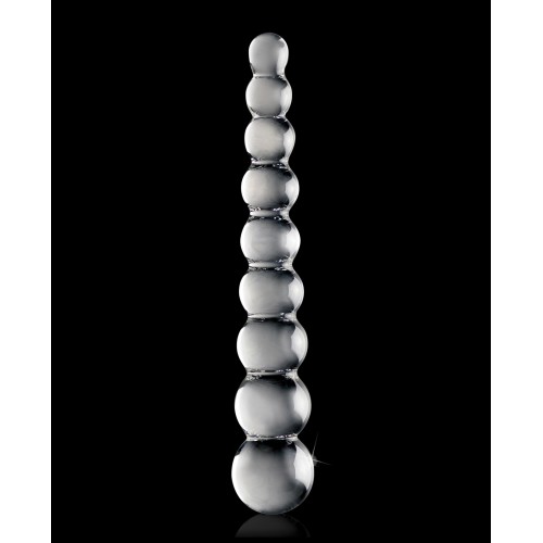 Hand Blown Glass Massager - Clear Rippled - Elegant Pleasure