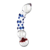 Icicles No. 18 Hand Blown Glass Massager - Blue Knobs