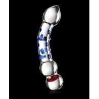 Icicles No. 18 Hand Blown Glass Massager - Blue Knobs