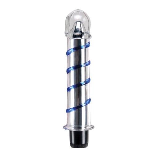 Icicles No. 20 Glass Vibrator - Clear Blue Swirls