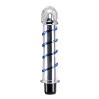 Icicles No. 20 Glass Vibrator - Clear Blue Swirls