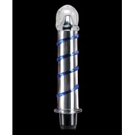 Icicles No. 20 Glass Vibrator - Clear Blue Swirls