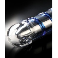 Icicles No. 20 Glass Vibrator - Clear Blue Swirls