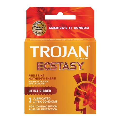 Trojan Ecstasy Condones Ultra Ribeteados