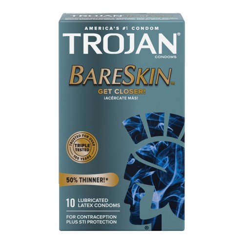 Condones Trojan Bare Skin - Caja de 10