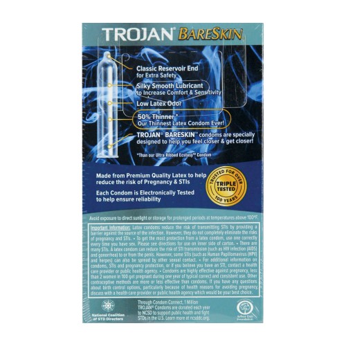 Condones Trojan Bare Skin - Caja de 10