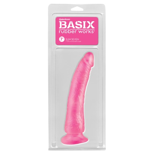 Dildo Slim de 7" de Basix Rubber Works - Placer Versátil