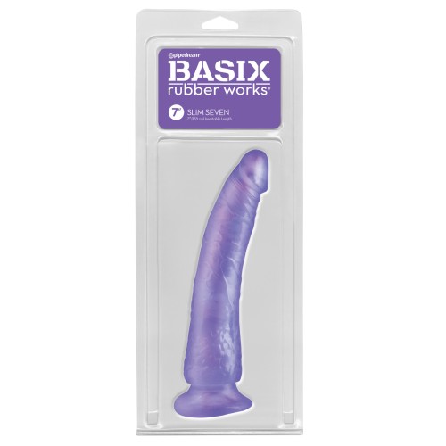 Dildo Slim 7 Pulgadas Basix Rubber Works Púrpura