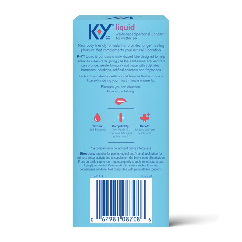 K-Y Lubricante Personal con Sensación Natural para Comodidad Intima