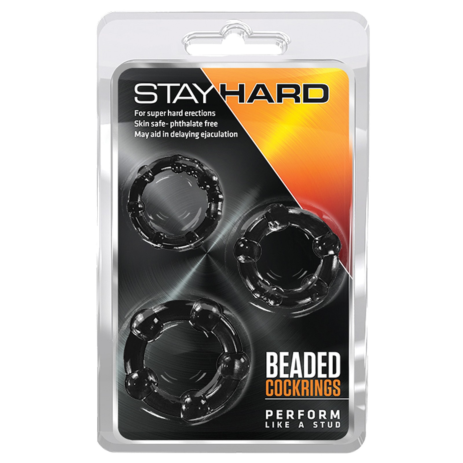 Anillos de Cock Beaded Stay Hard - Pack de 3