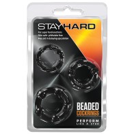 Anillos de Cock Beaded Stay Hard - Pack de 3