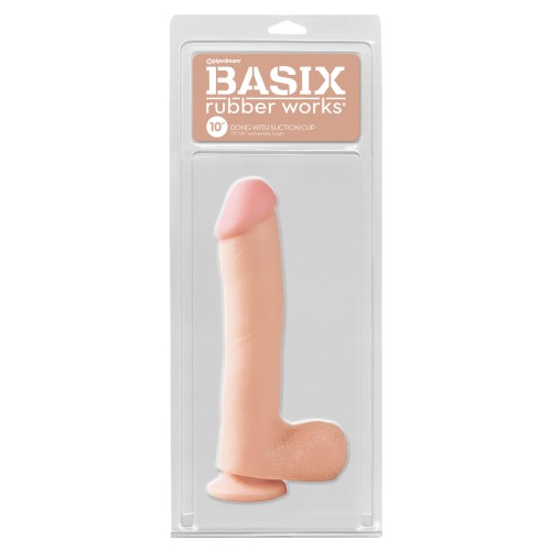 Basix Rubber Works 10" Dong with Suction Cup