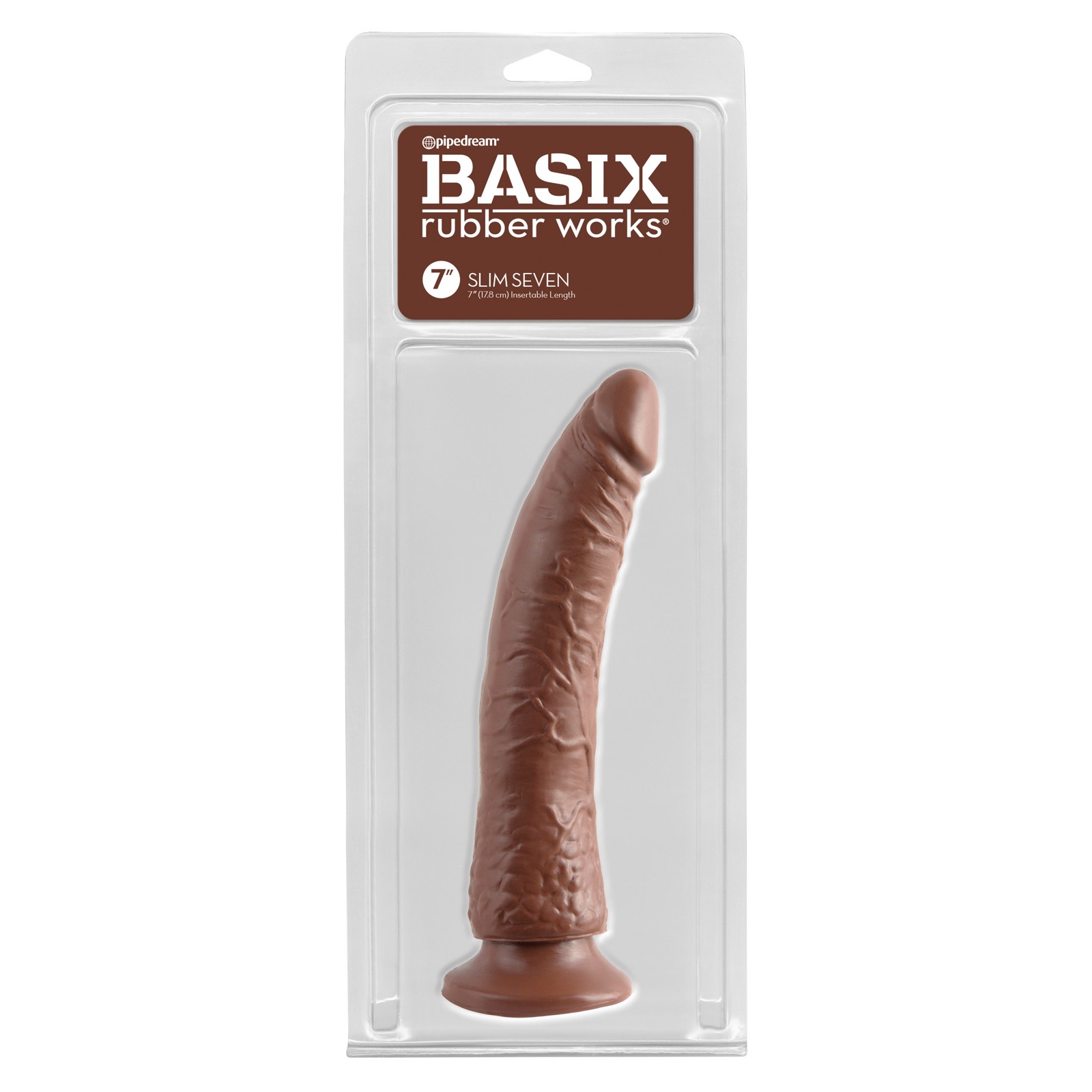 Basix Rubber Works 7 Inch Slim Dong Brown