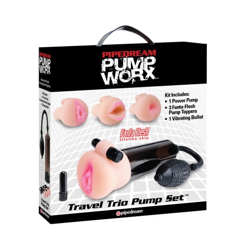 Pump Worx Set de Viaje Trio de Pump - Power Pump, Bullet & 3 Accesorios