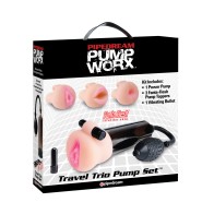 Pump Worx Travel Trio Pump Set - Power Pump, Bullet & 3 Attachments